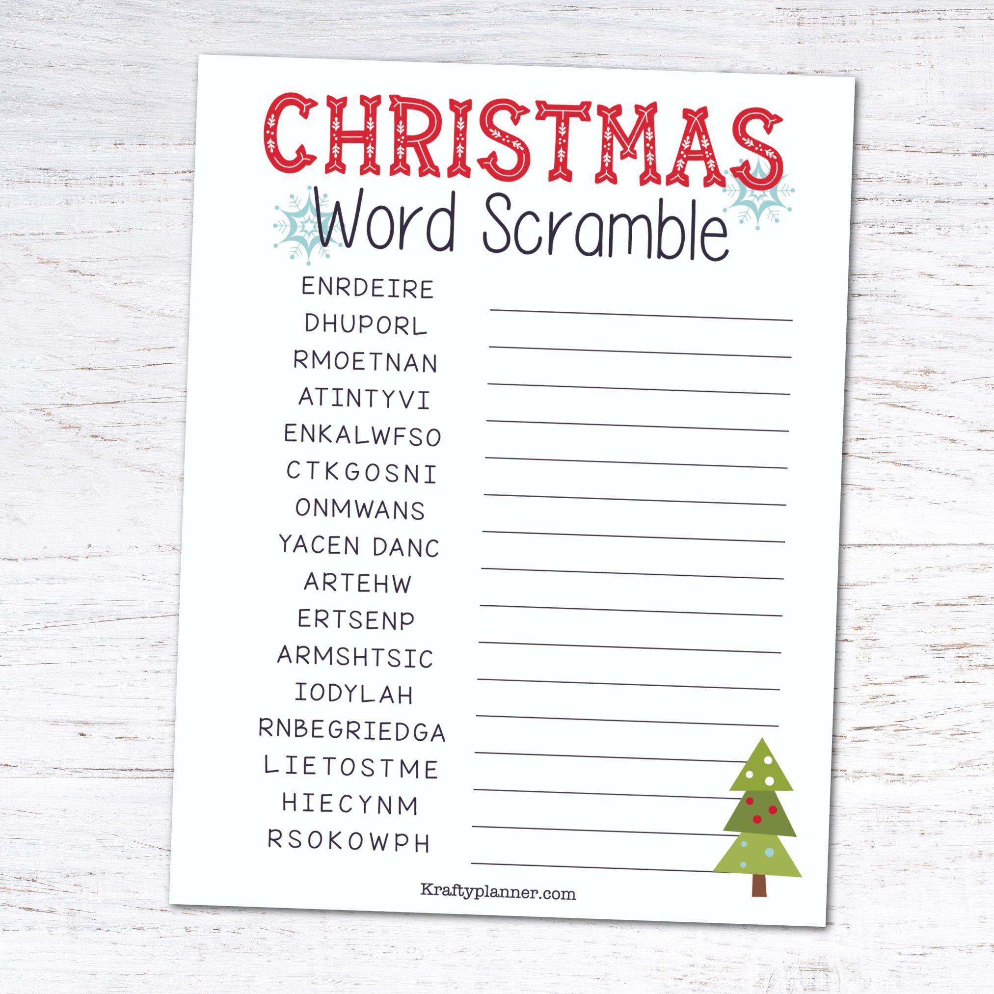 day 10: christmas word scramble {12 days of free christmas